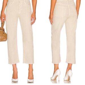 Mother The Ditcher Crop Denim Jeans Beige Off White Chalk it Up Size 29